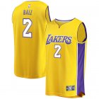 Camiseta Lonzo Ball 2 Los Angeles Lakers Icon Edition Amarillo Hombre